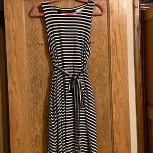 LOFT black and white striped dress